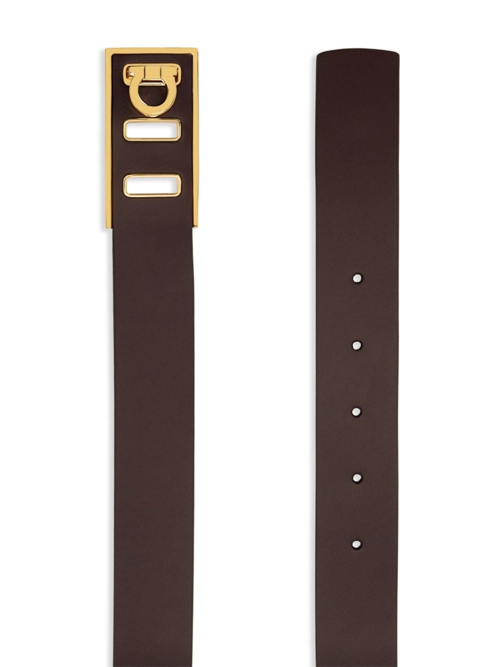 Ferragamo Fixed Gancini leather belt - Bruin