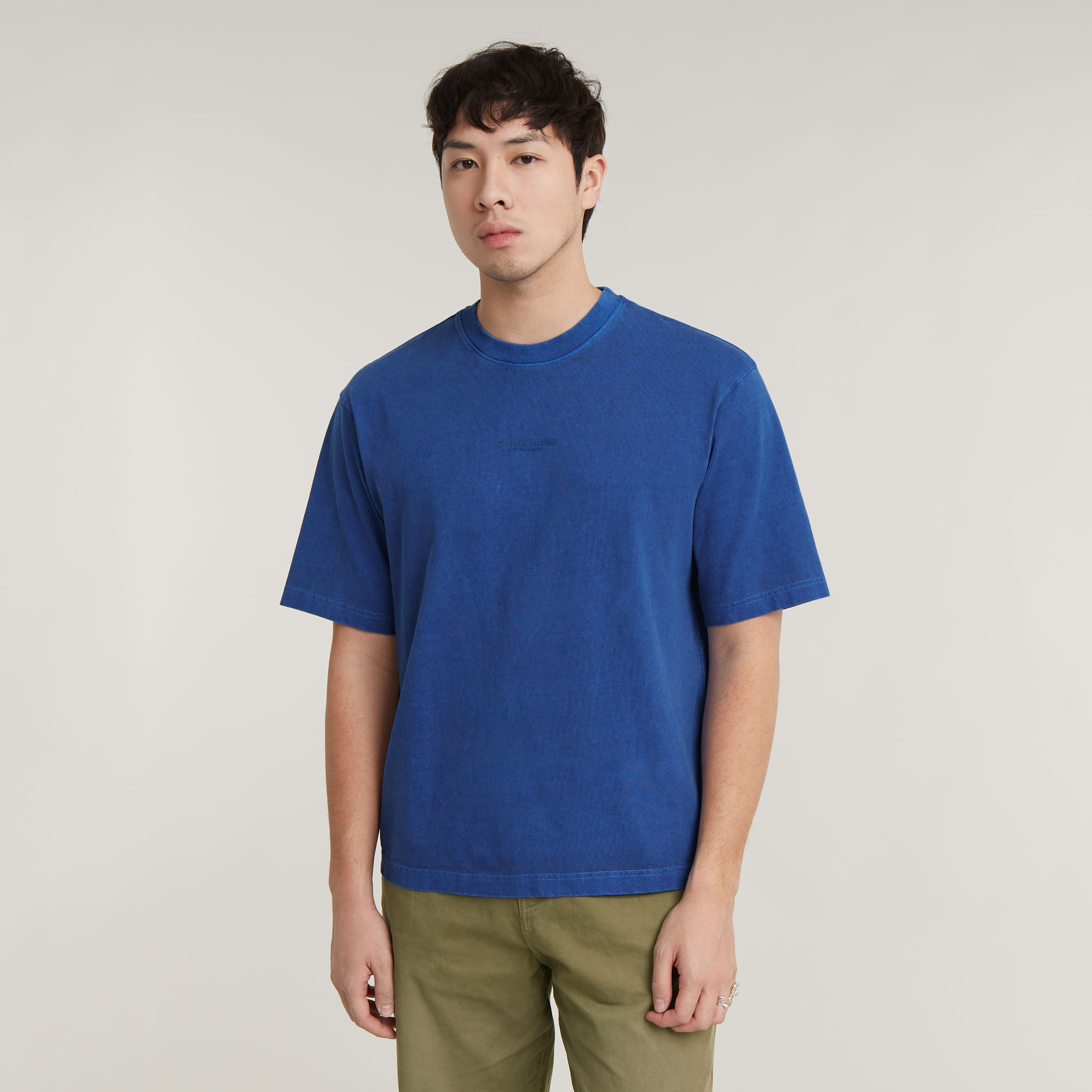 G-Star RAW Overdyed Center Chest Boxy T-Shirt - Midden blauw - Heren
