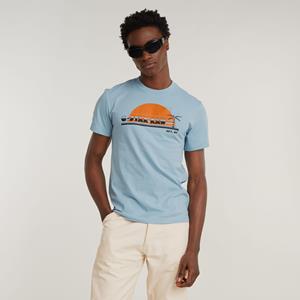 G-Star RAW Sunrise Slim T-Shirt - Lichtblauw - Heren