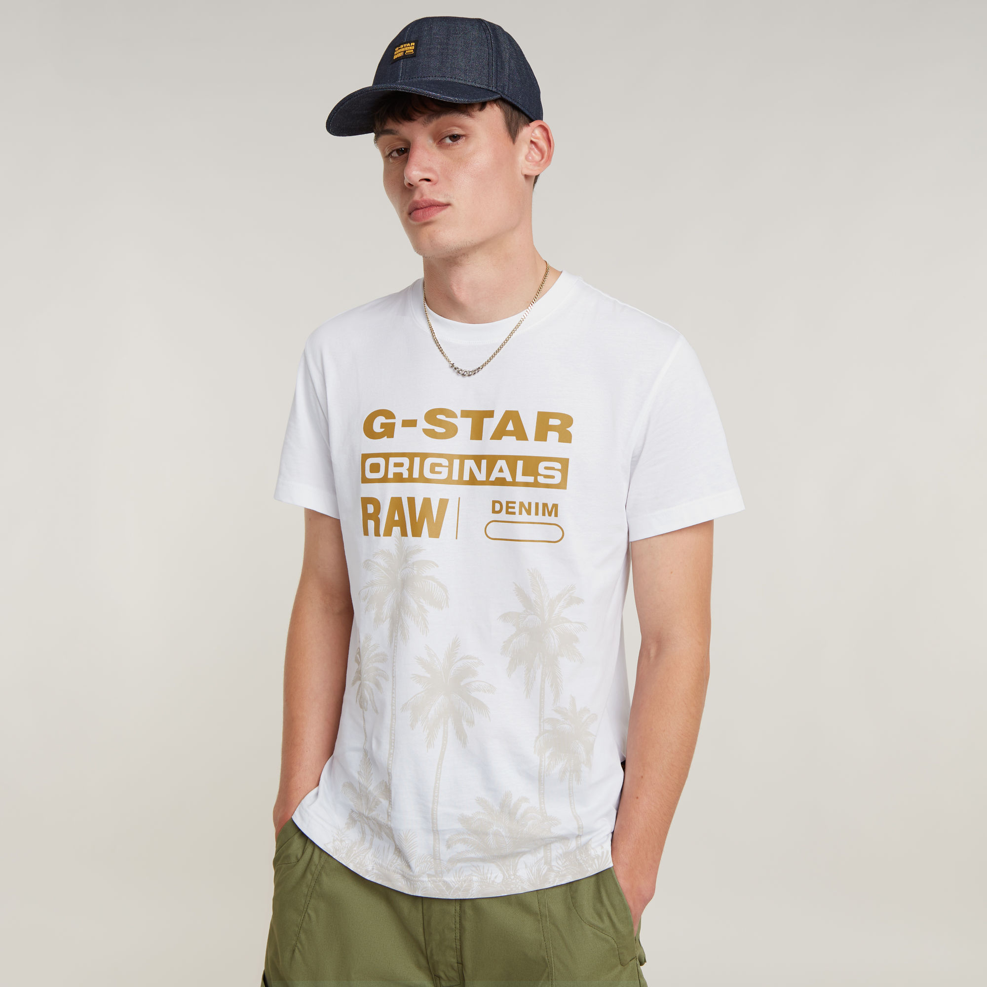 G-Star RAW Palm Originals T-Shirt - Wit - Heren