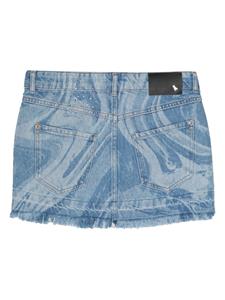 Patrizia Pepe abstract-pattern denim mini skirt - Blauw