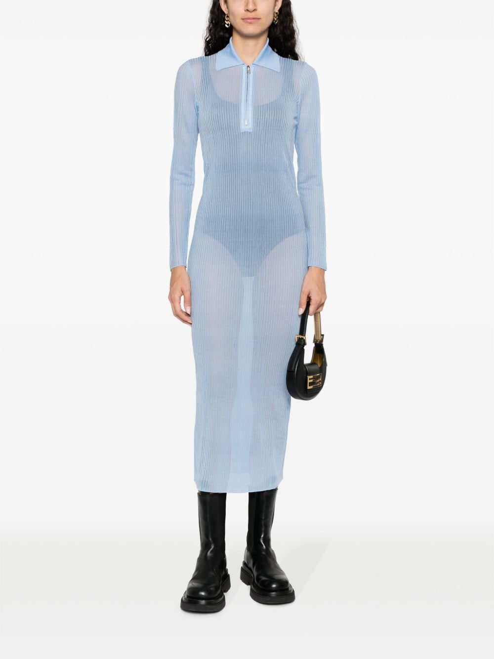 FENDI Midi-jurk met lange mouwen - Blauw