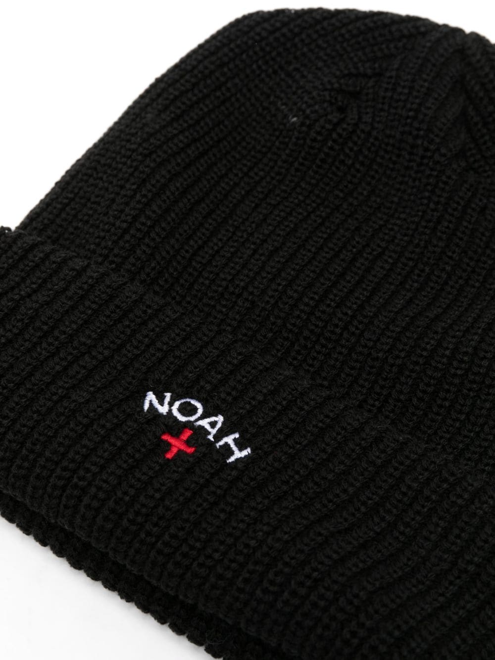 NOAH NY Core logo-emgbroidered beanie - Zwart