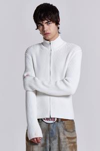 Jaded Man White Lucid Knit Track Top