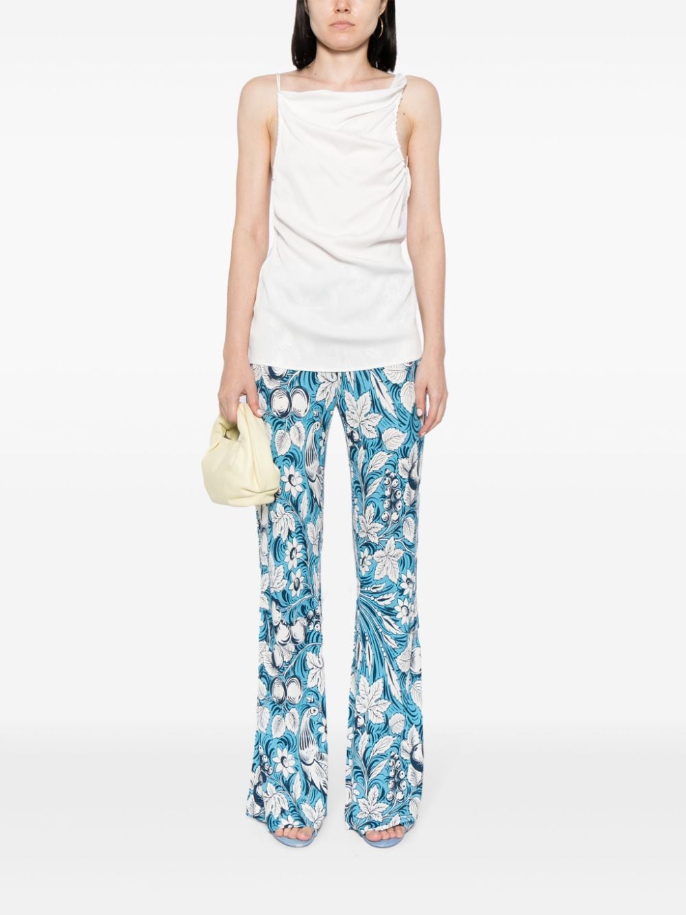 DVF Diane von Furstenberg Brooklyn floral-print flared trousers - Blauw