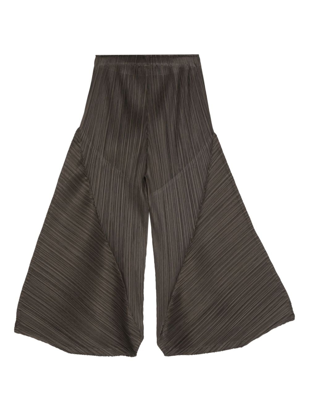 Pleats Please Issey Miyake plissé-effect flared trousers - Groen