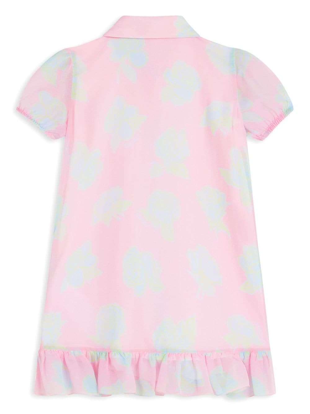 Versace Kids rose-print silk shirtdress - Roze