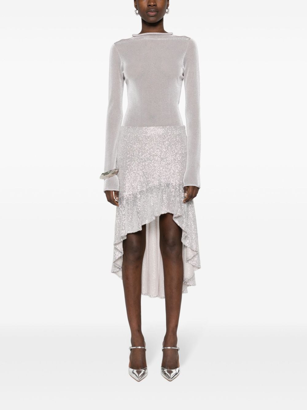 IRO sequin-embellished asymmetric skirt - Zilver