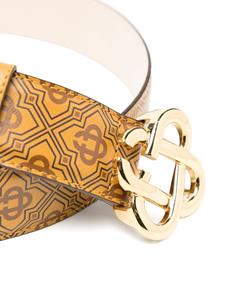 Casablanca monogram-pattern leather belt - Bruin