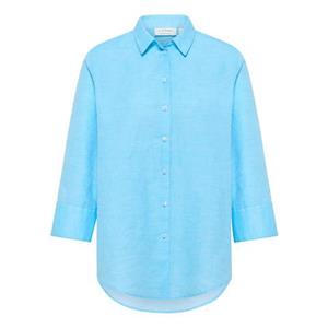 ETERNA Mode GmbH Linen Shirt Bluse in azurblau unifarben