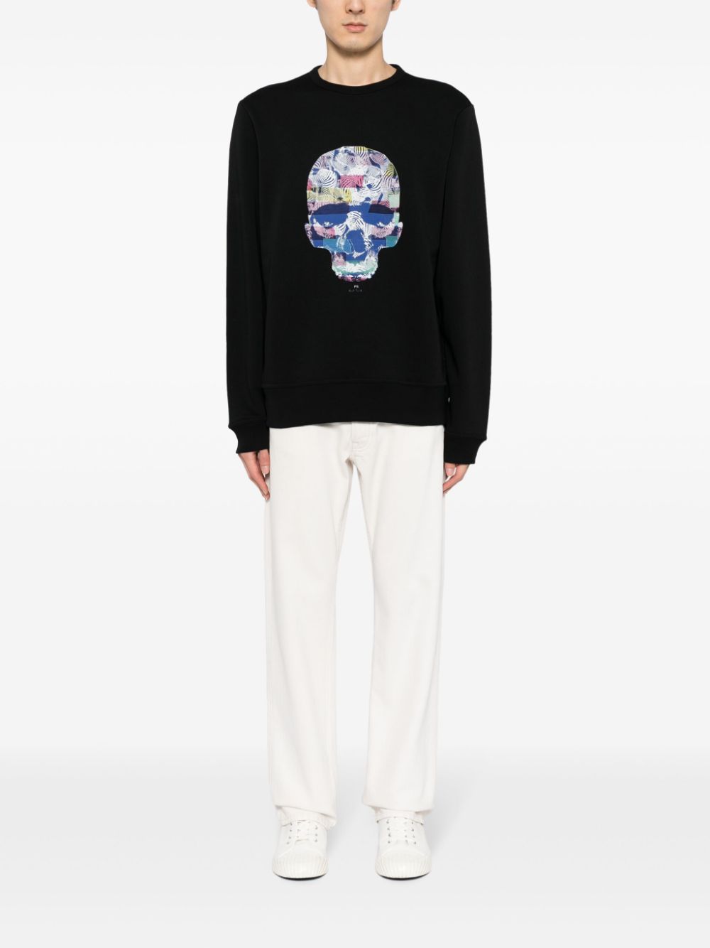 PS Paul Smith skull-print organic cotton sweatshirt - Zwart