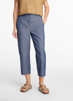 Sarah Pacini - E2023 Jeansbroek van katoen en linnen - lage pasvorm