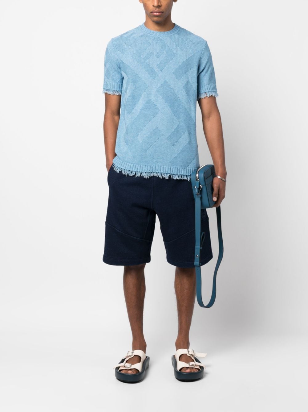 FENDI Shorts met monogram - Blauw
