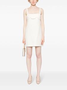 Valentino Garavani floral-appliqué crepe mini dress - Beige