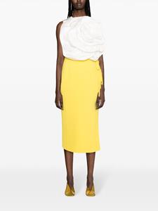 Emilia Wickstead Reve midi column skirt - Geel