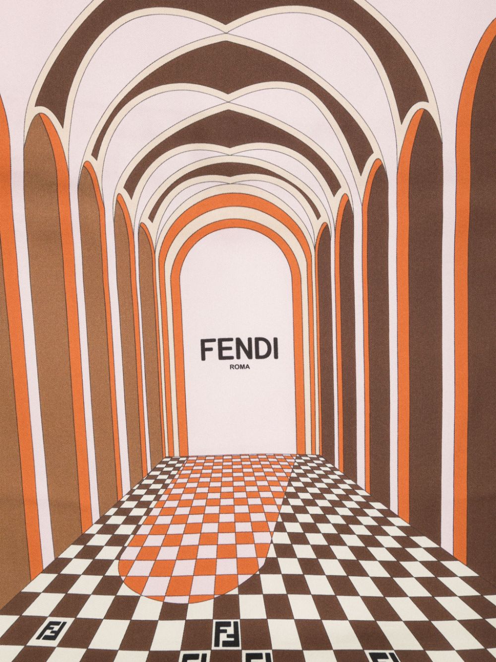 FENDI Zijden sjaal met monogram-print - Beige