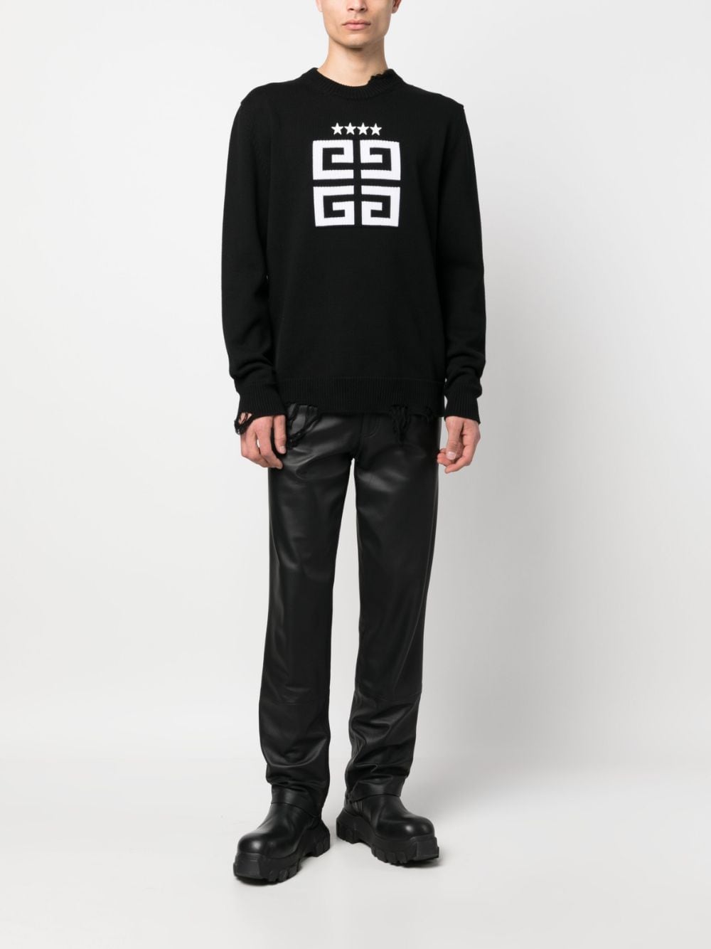 Givenchy Gerafelde sweater - Zwart