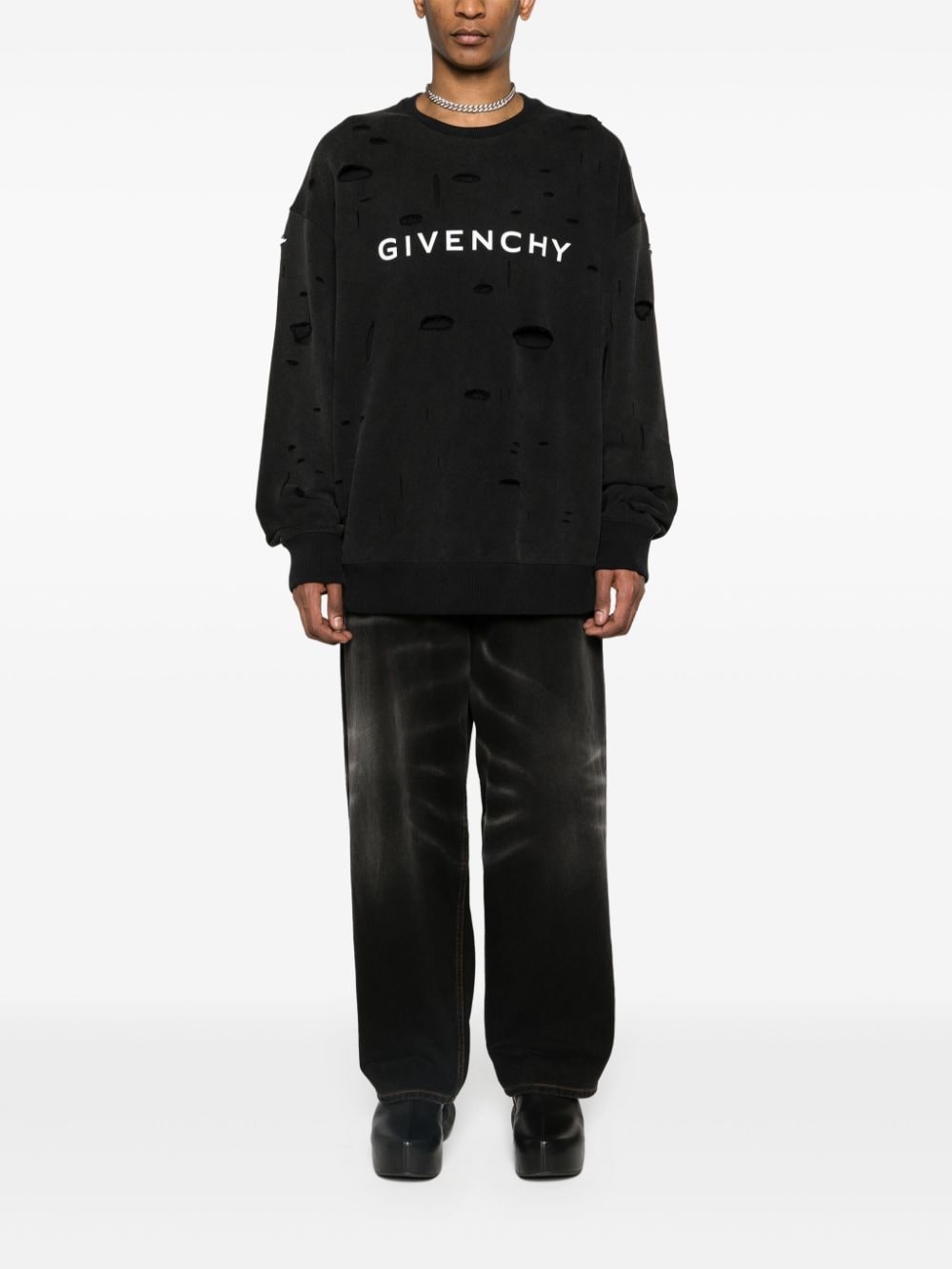 Givenchy Katoenen sweater met print - Zwart