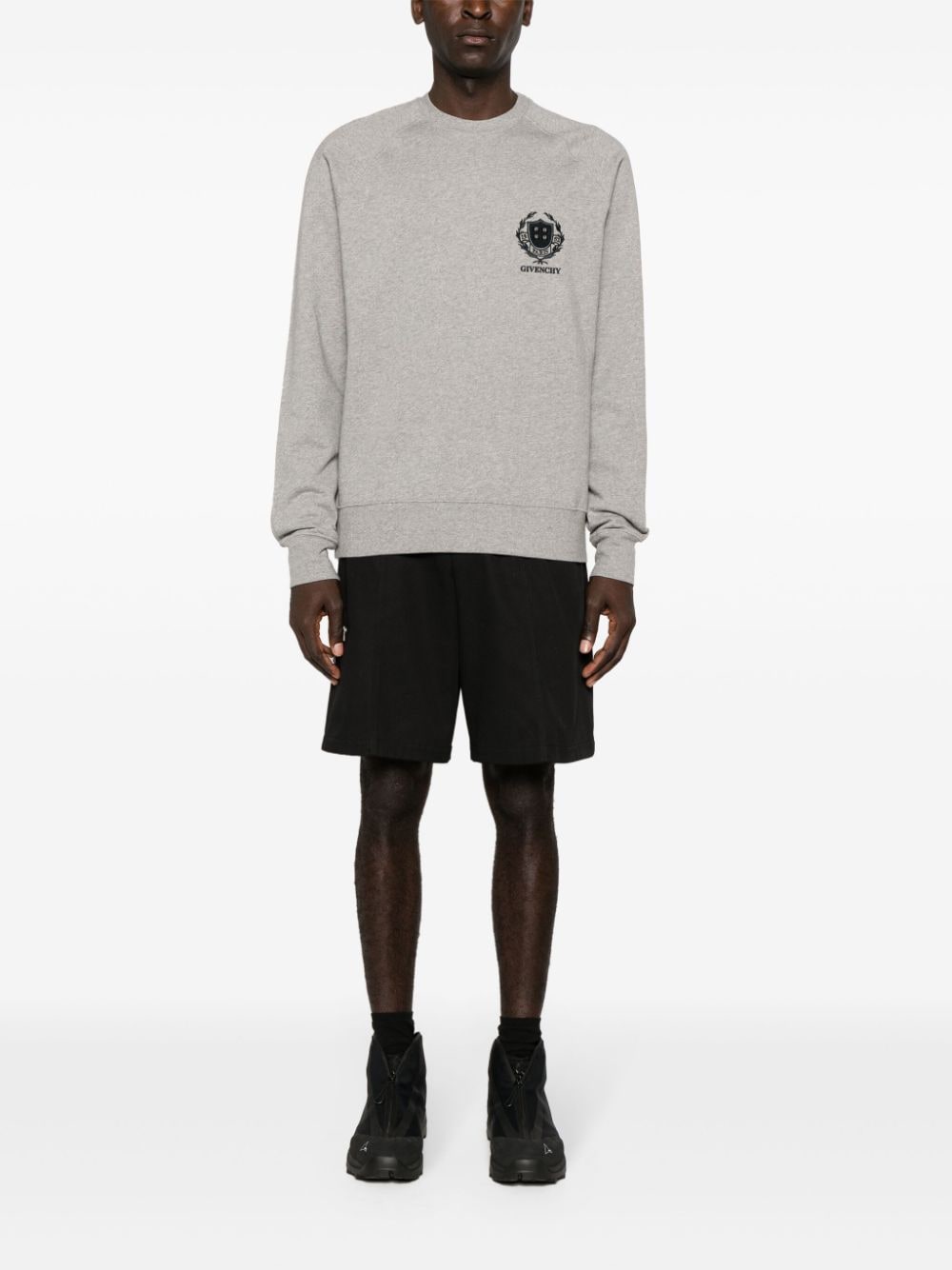 Givenchy Katoenen sweater met geborduurd logo - Grijs