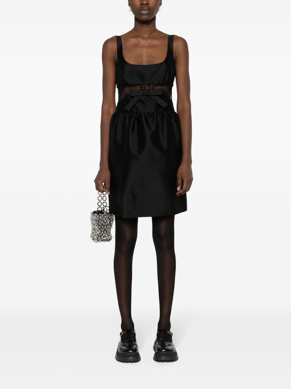 SHUSHU/TONG lace-embellished mini dress - Zwart