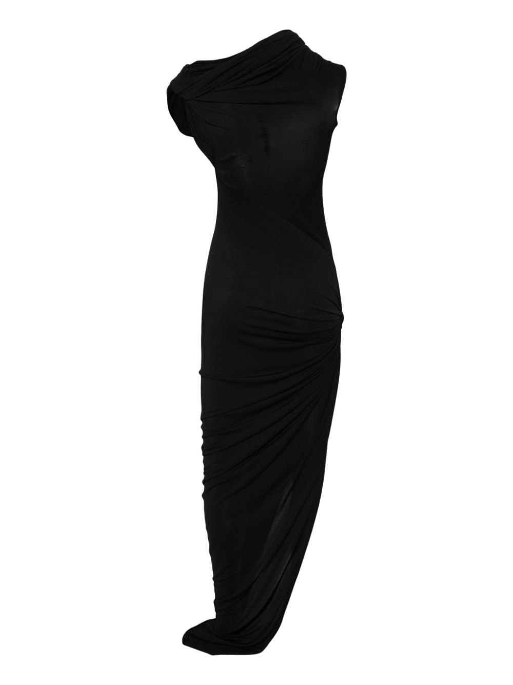 Rick Owens Lilies Asymmetrische jersey maxi-jurk - Zwart