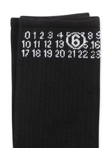 MM6 Maison Margiela Kids Numeric Signature cotton socks - Zwart