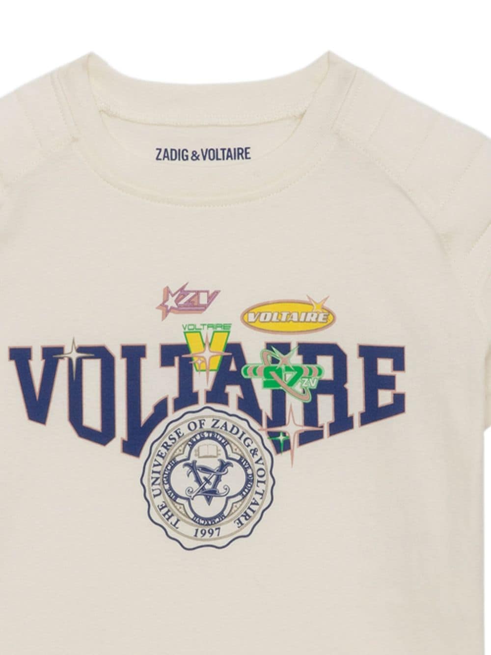 Zadig & Voltaire Kids logo-print cotton T-shirt - Beige