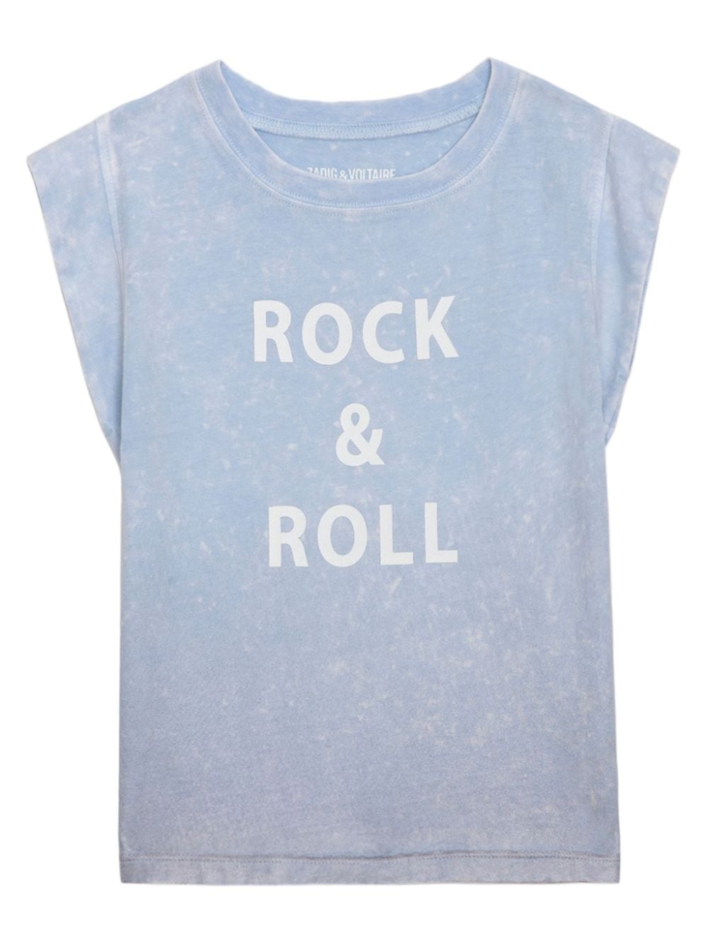 Zadig & Voltaire Kids slogan-print faded cotton T-shirt - Blauw