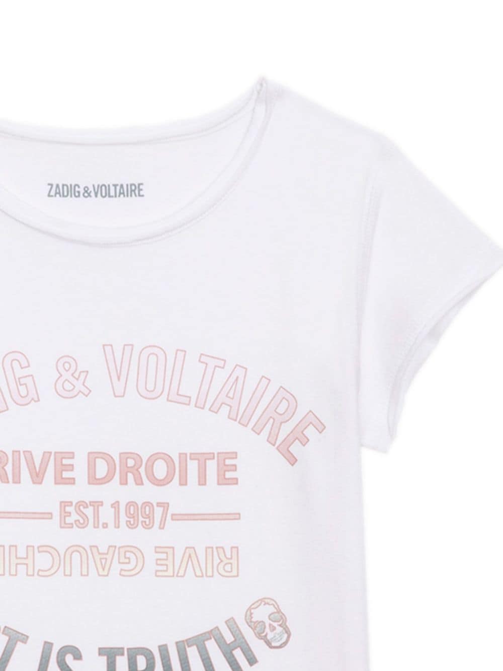 Zadig & Voltaire Kids slogan-print cotton T-shirt - Wit