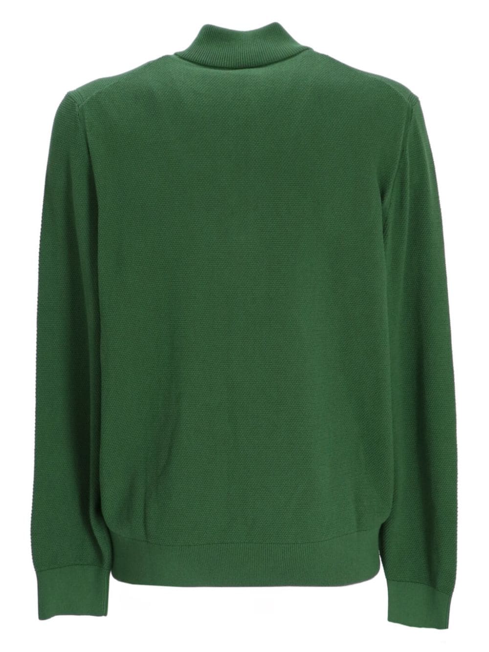BOSS half-zip cotton jumper - Groen