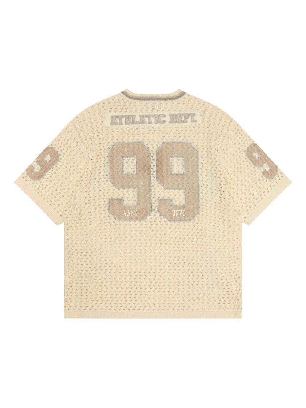 AAPE BY *A BATHING APE number-patch cotton jumper - Beige