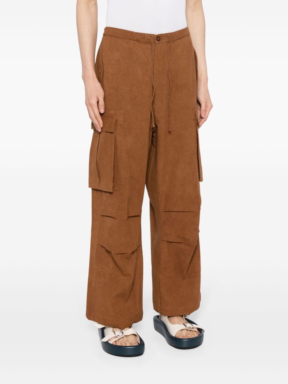STORY mfg. organic cotton cargo trousers - Bruin