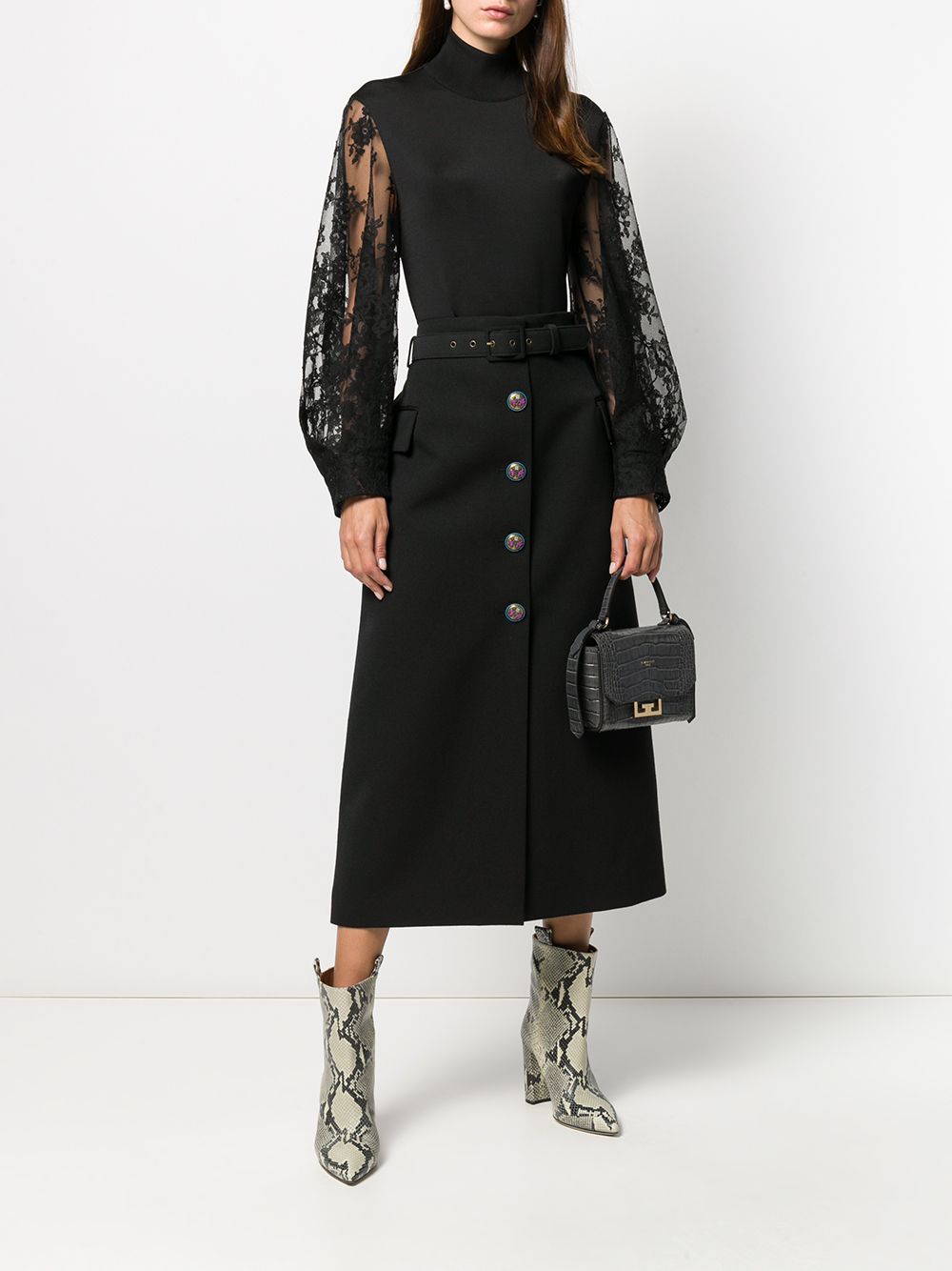 Givenchy Rok met knopen - Zwart