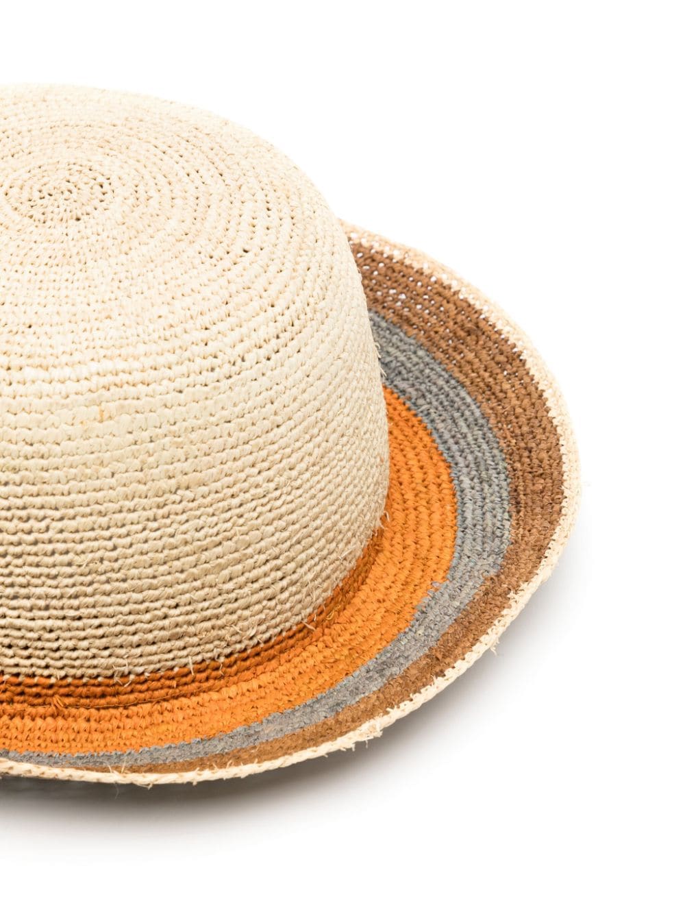 Paul Smith striped wide-brim straw hat - Beige
