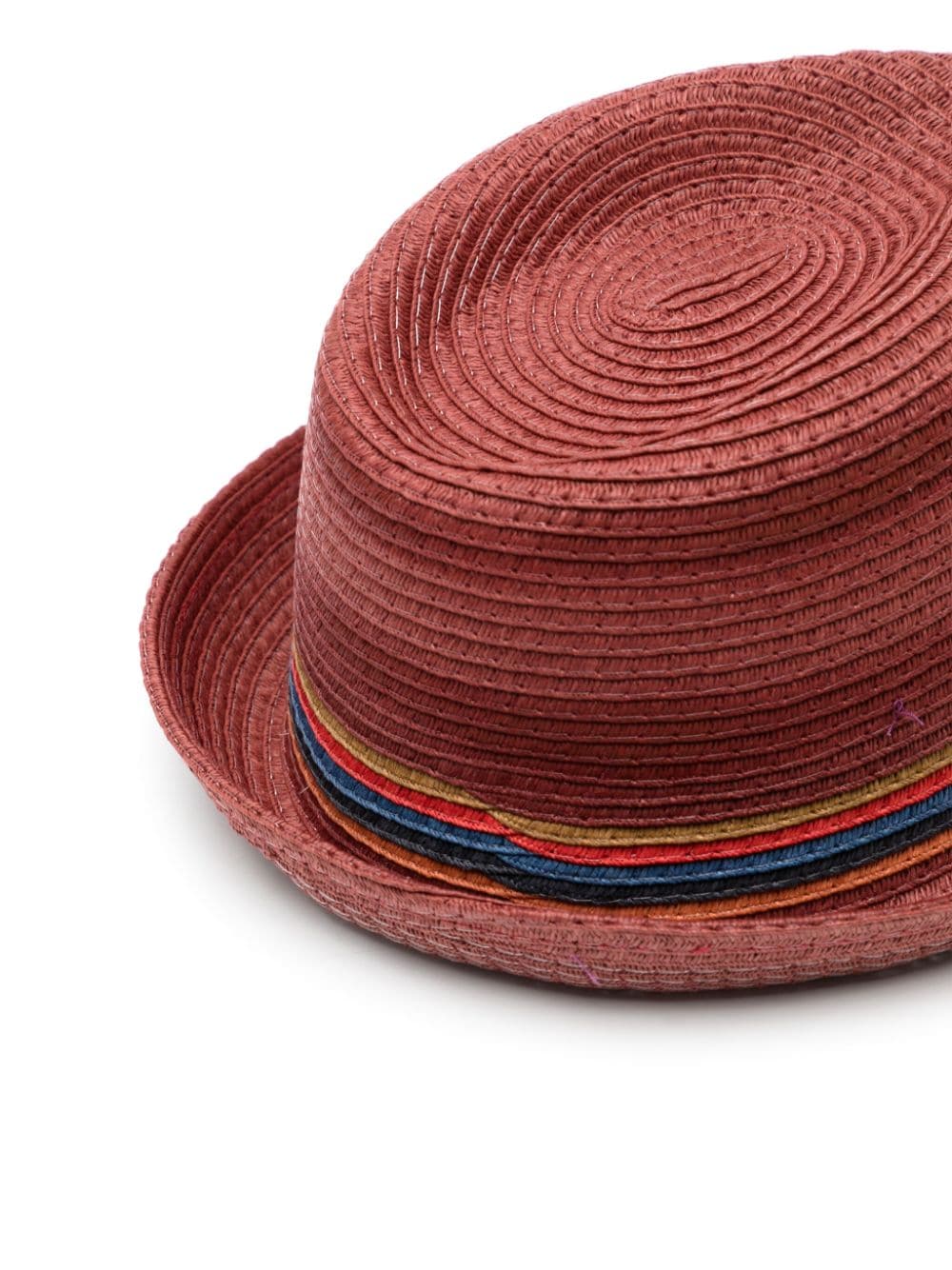 Paul Smith Lipodo stripe-detail straw hat - Rood