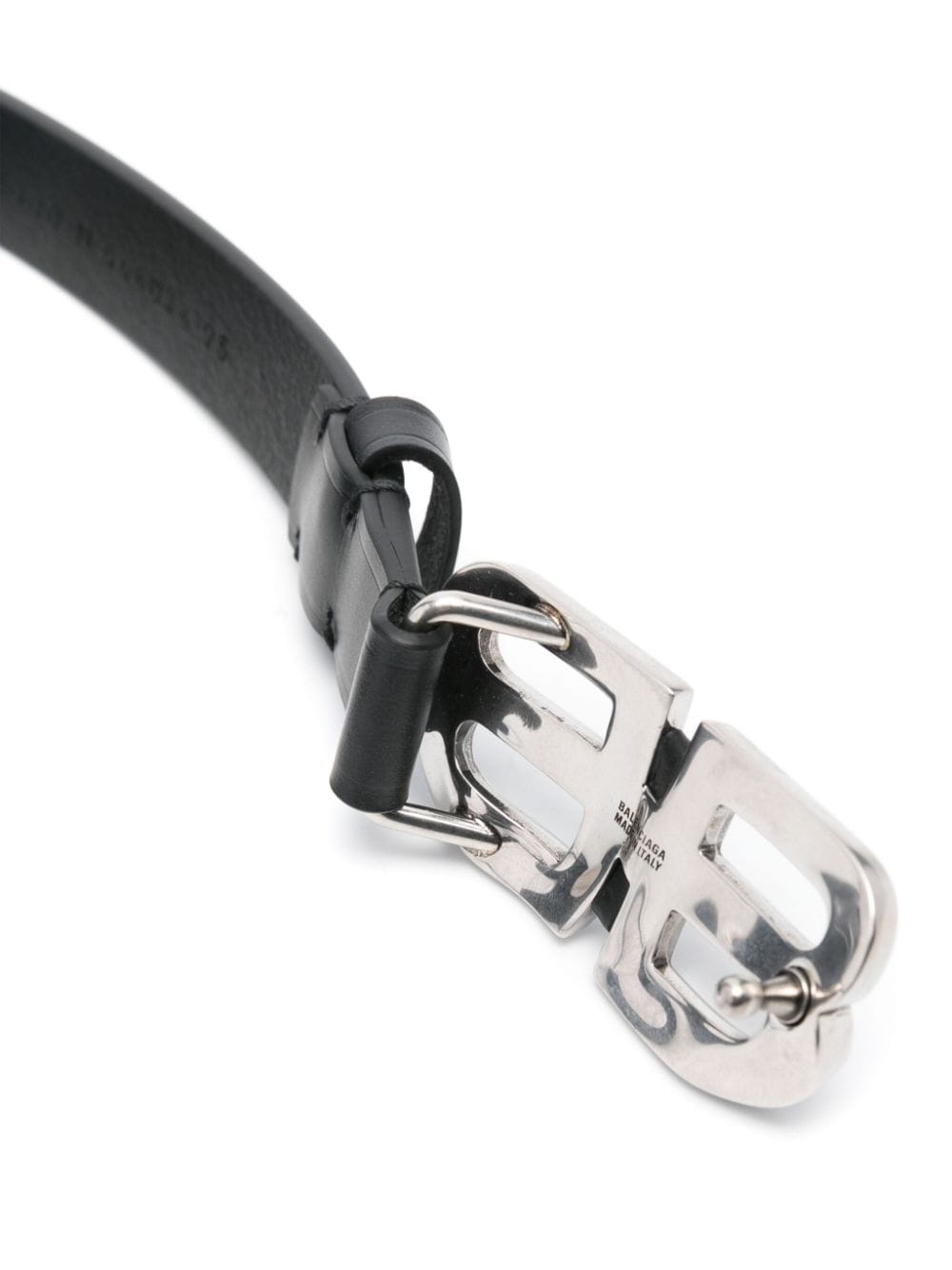 Balenciaga dented logo-buckle belt - Zwart