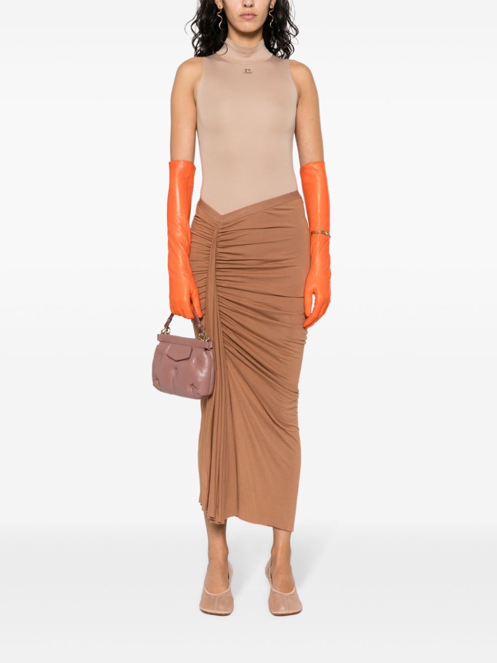 Rick Owens Lilies asymmetric draped skirt - Beige