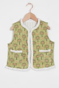 Sissy-Boy Groen Reversible Gilet Met Ruffles