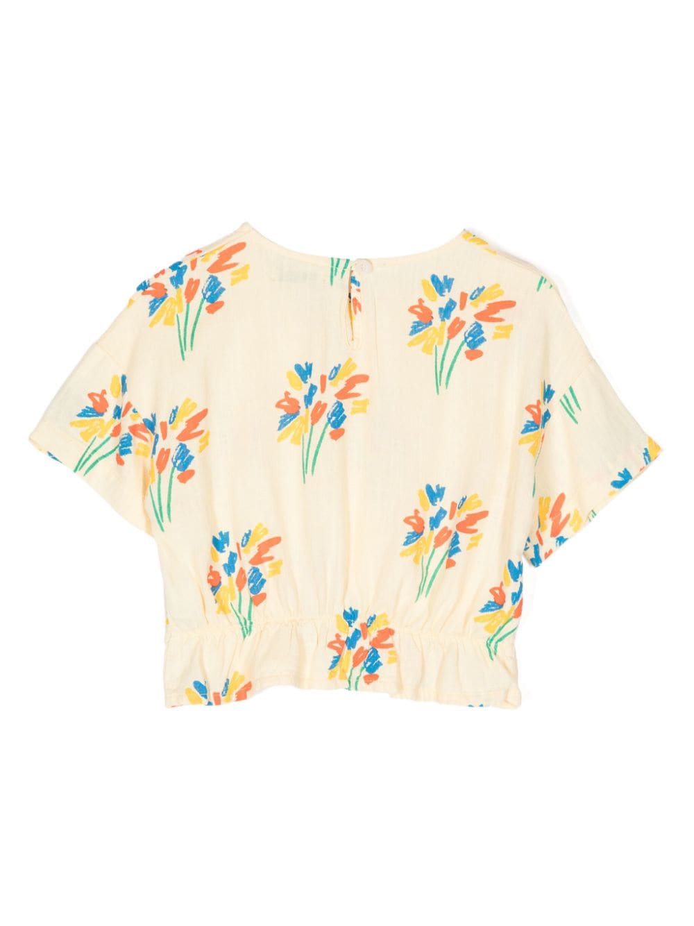 Bobo Choses floral-print flared-hem T-shirt - Geel
