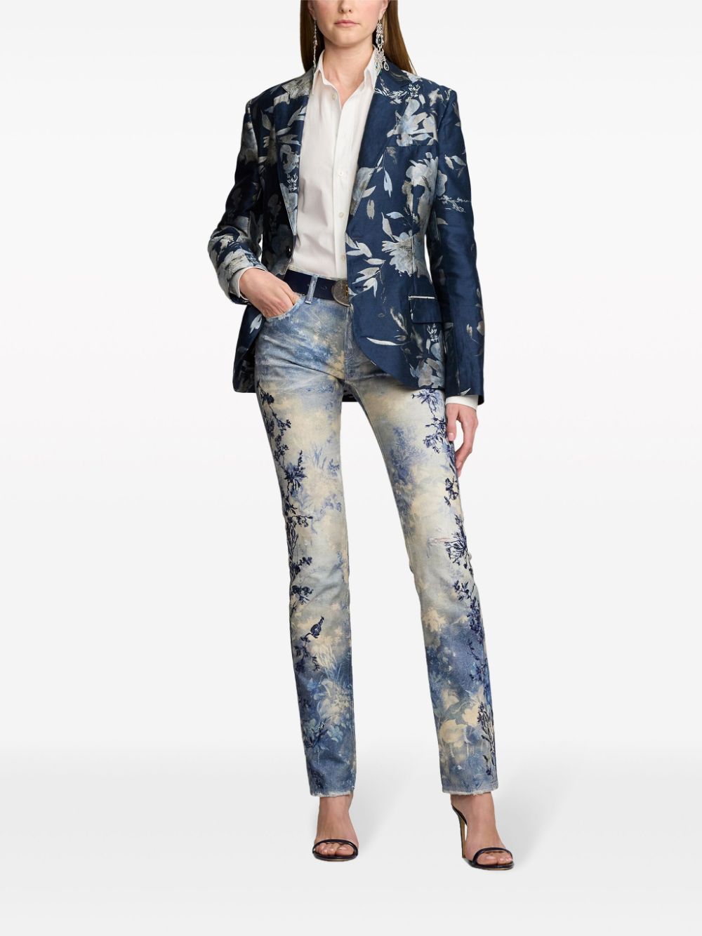 Ralph Lauren Collection Jeans met bloemenprint - Blauw