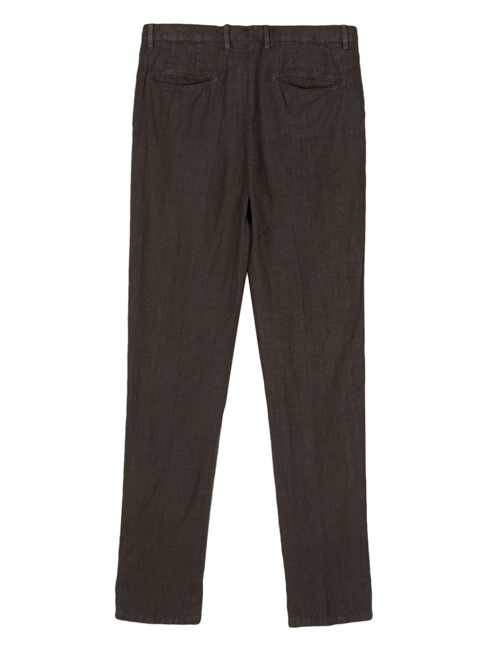 Boglioli linen chambray tapered trousers - Bruin