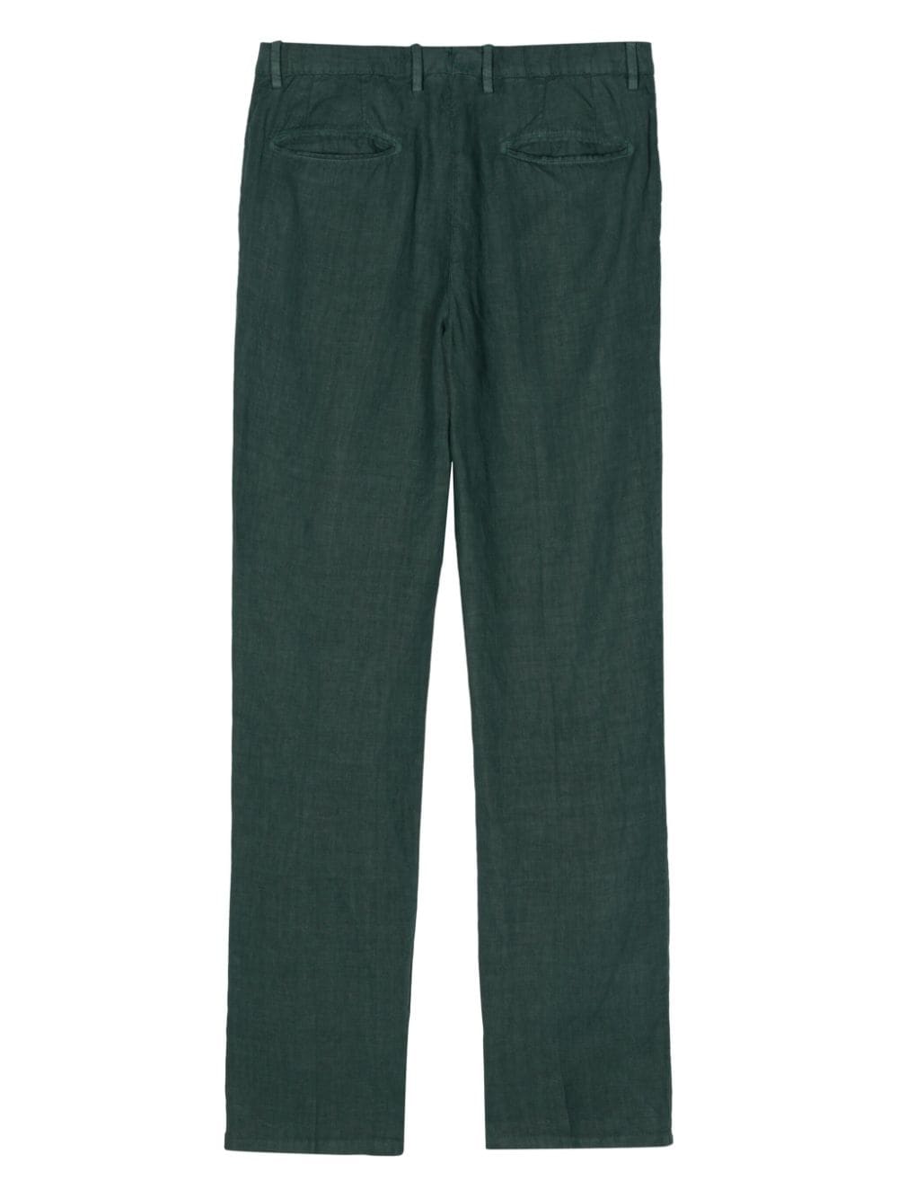 Boglioli linen chambray tapered trousers - Groen