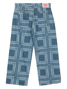 Charles Jeffrey Loverboy check-print straight-leg jeans - Blauw