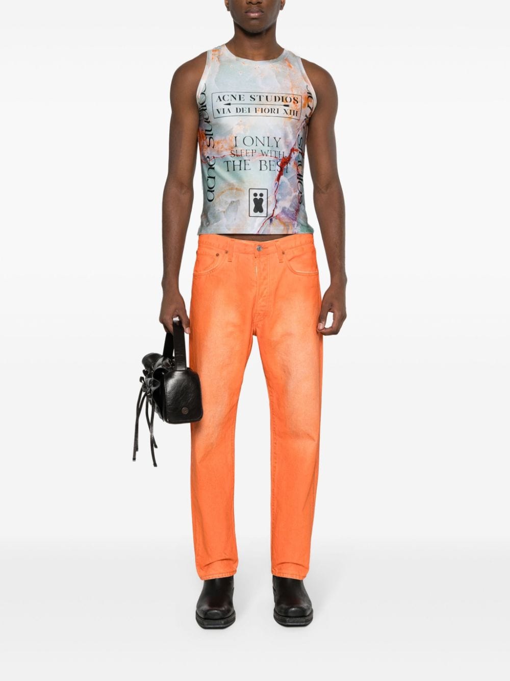 Acne Studios Low waist straight jeans - Oranje
