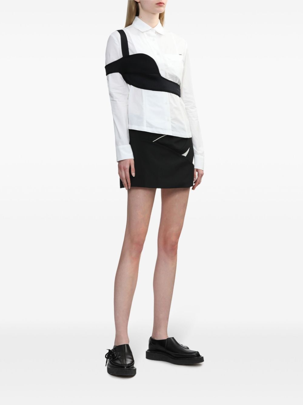 Hyein Seo panelled low-rise miniskirt - Zwart