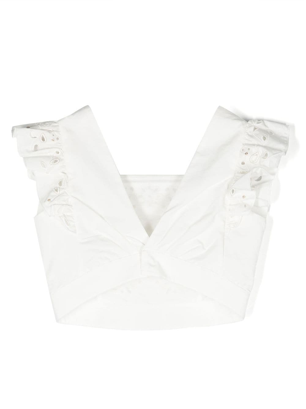 Chloé Kids Cropped broderie anglaise blouse - Wit
