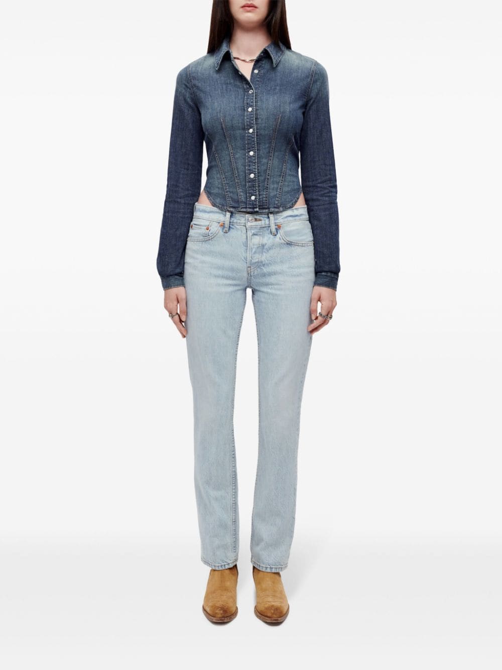 RE/DONE The Anderson mid-rise straight-leg jeans - Blauw
