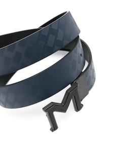 Montblanc logo-buckle leather belt - Blauw