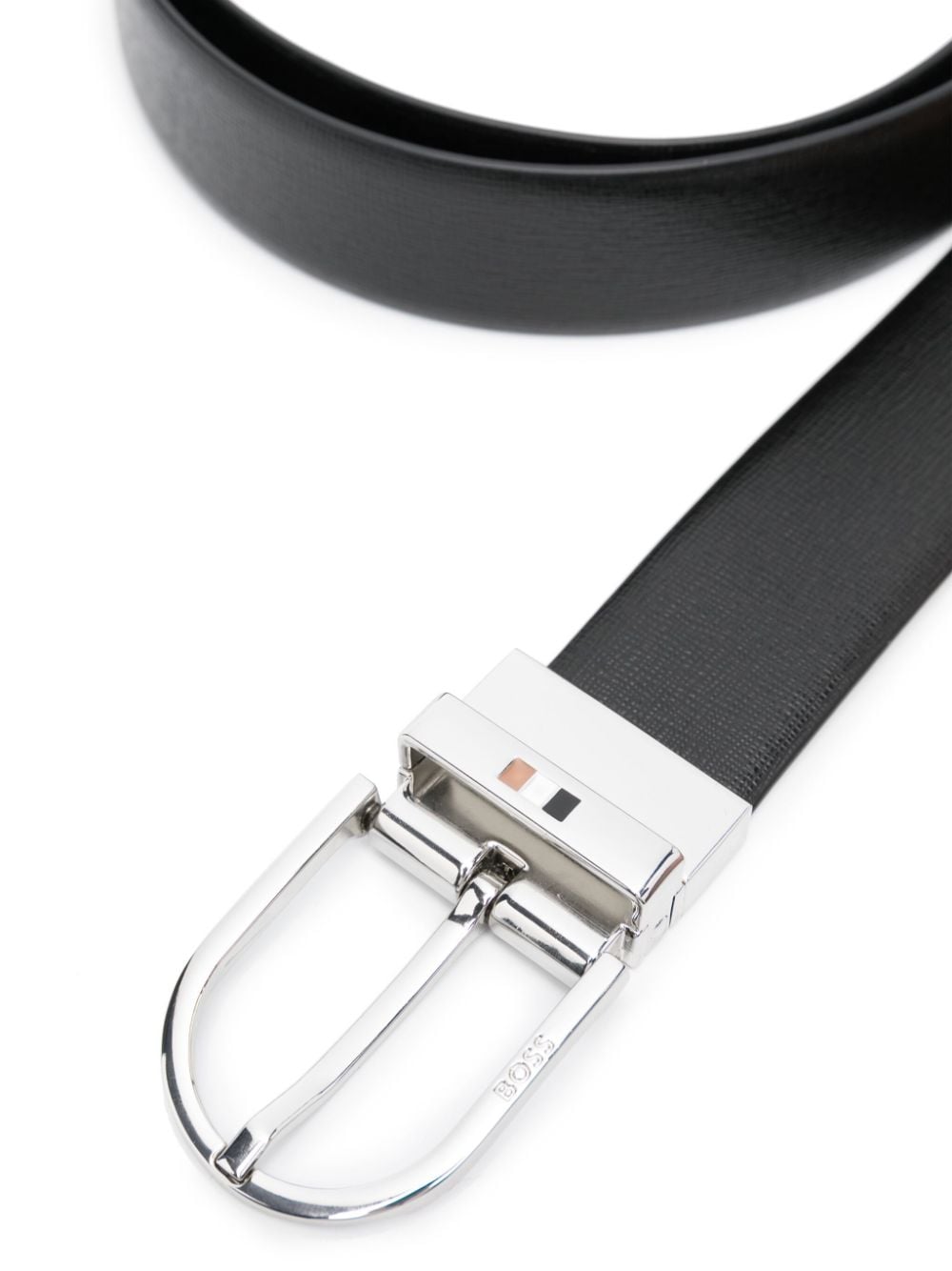 BOSS reversible leather belt - Zwart