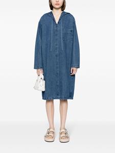 STUDIO TOMBOY hooded denim midi dress - Blauw